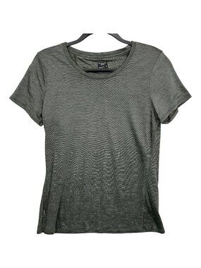 Icebreaker Cool-Lite T Shirt Womens Large Gray Merino Wool Blend Short Sleeve